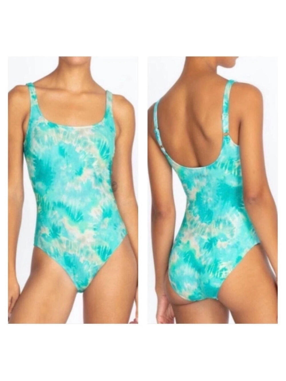 Johnny Was Calme Tank One-Piece Swimsuit, Large, $158 NWT, 2343, Tie-Dye